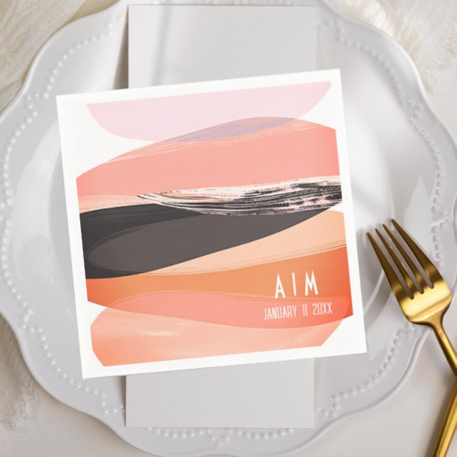 Modern Bold and Edgy Coral Wedding  Napkins (Creator Uploaded)