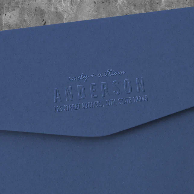 Modern Bold and Script Names Return Address Embosser Zazzle