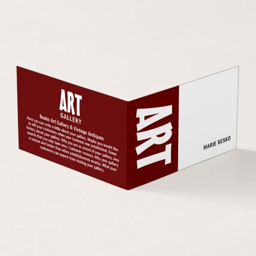 Modern Bold Art Dealer Detailed Business Card