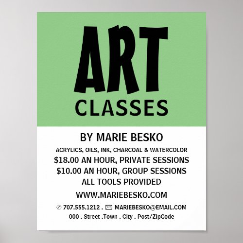 Modern Bold Art Teacher Art Class Advertising Poster