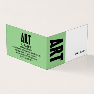 Modern Bold, Art Teacher, Detailed Business Card