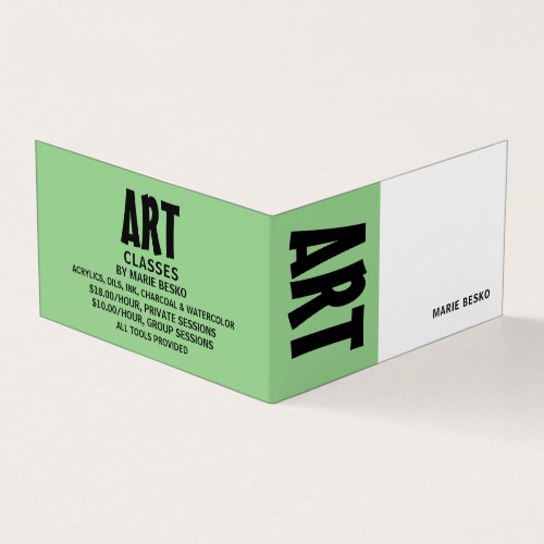 Modern Bold Art Teacher Detailed Business Card