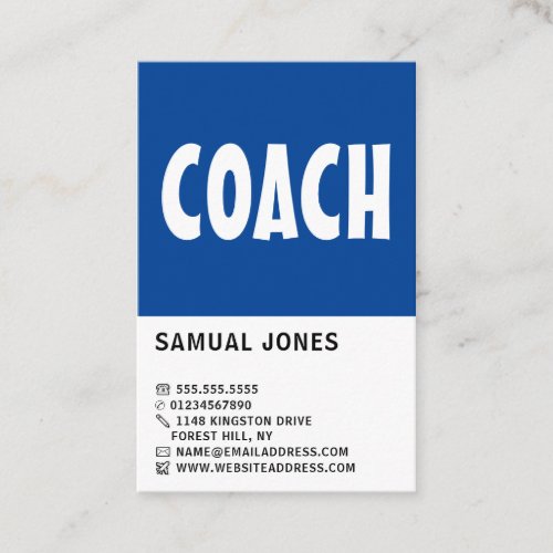 Modern Bold Athletics Sportsperson Coach Business Card