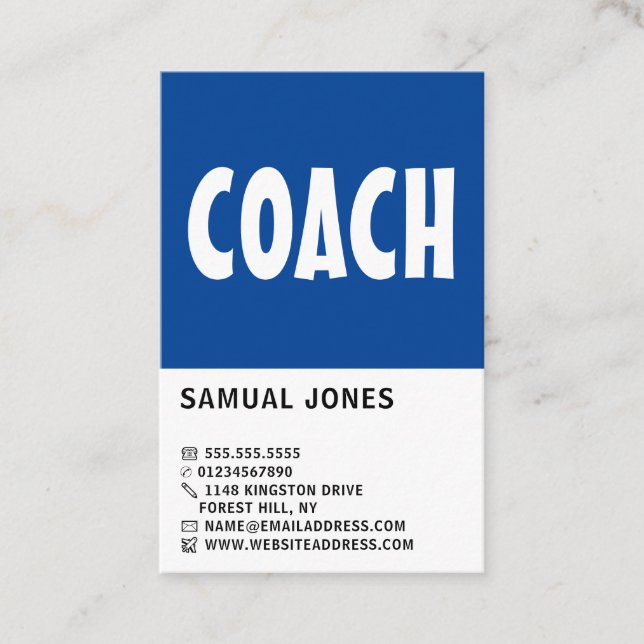 Modern Bold, Athletics Sportsperson, Coach Business Card (Front)