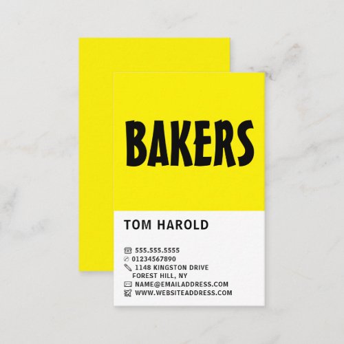 Modern Bold Bakers Bakery Store Business Card