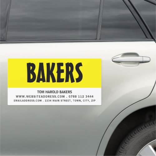 Modern Bold Bakers Bakery Store Car Magnet