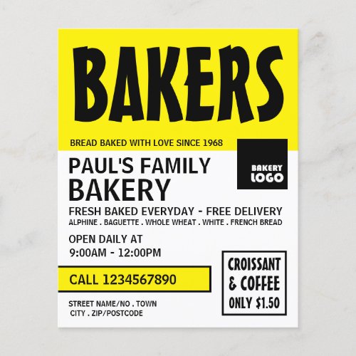 Modern Bold Bakery Store Advertising Flyer