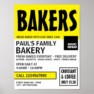 Modern Bold, Bakery Store Advertising Poster