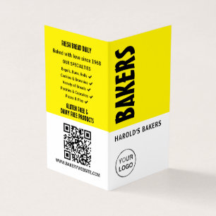 Modern Bold, Bakery Store Detailed Business Card