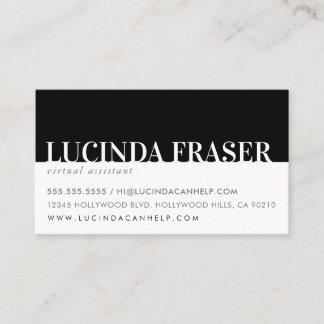 MODERN BOLD BAND minimal simple black white Business Card
