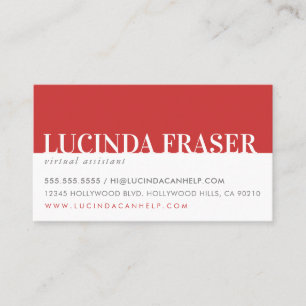 MODERN BOLD BAND minimal simple red gray Business Card