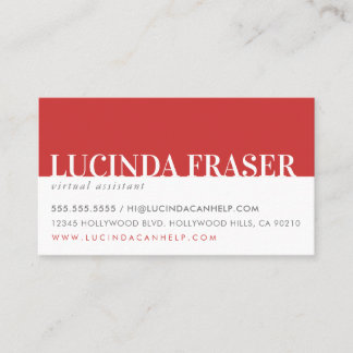 MODERN BOLD BAND minimal simple red gray Business Card