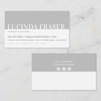 MODERN BOLD BAND minimal simple soft silver gray Business Card