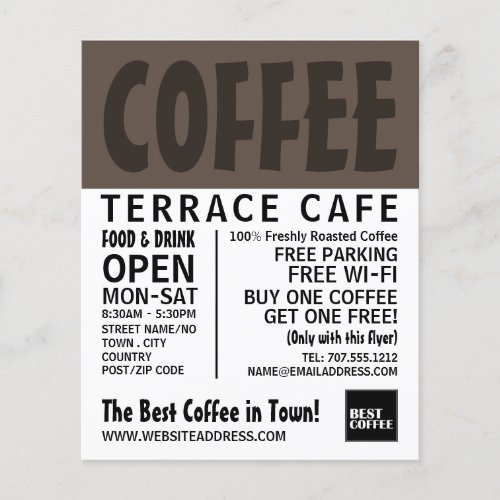 Modern Bold Barista Caf Coffeehouse Advertising Flyer