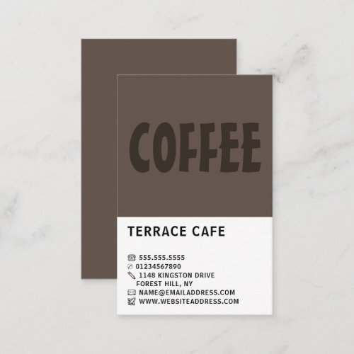 Modern Bold Barista Caf Coffeehouse Business Card