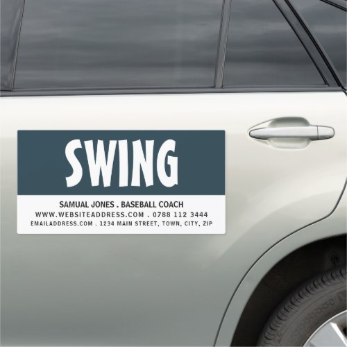 Modern Bold Baseball Player Coach Car Magnet