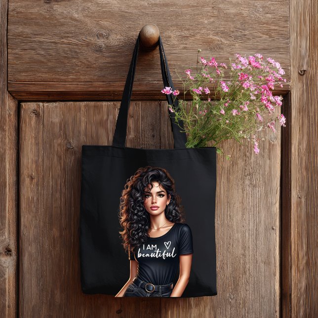 Modern Bold  Beautiful Sassy Girl Self Affirmation Tote Bag (Creator Uploaded)