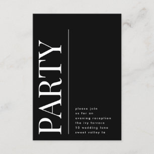 Modern Bold Big PARTY Wedding Reception Invitation