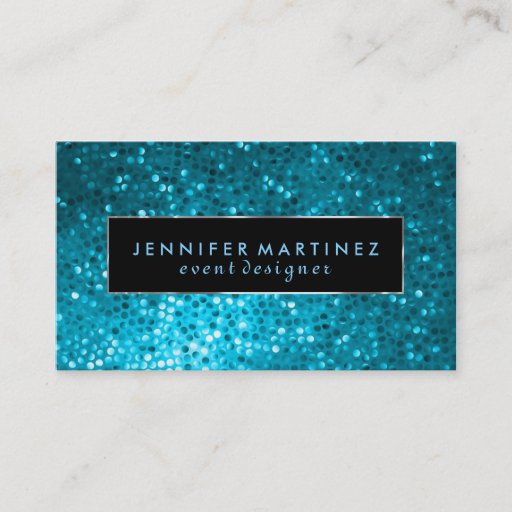 Customizable Modern Bold Black And Blue Glitter 2 Business Card Template