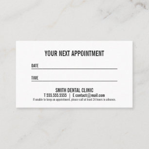 Modern Bold Black and White Appointment Card