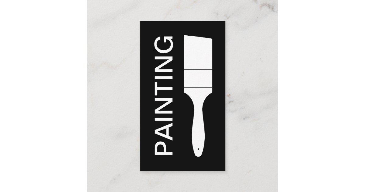 Modern Bold Black And White Painter Business Card Zazzle Com