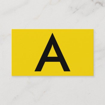 Modern Bold Black And Yellow Monogram Professional Business Card by busied at Zazzle