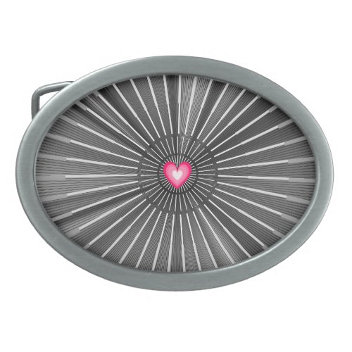 Modern Bold Black  Pink HeART Unique Stylish Cool Belt Buckle