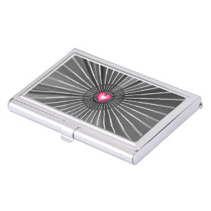 Modern Bold Black & Pink HeART Unique Stylish Cool Business Card Case