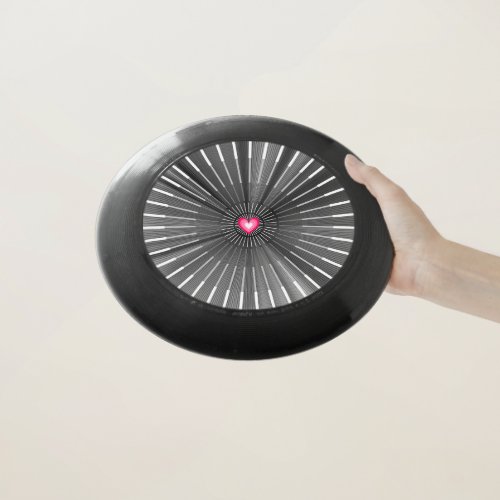 Modern Bold Black  Pink HeART Unique Stylish Cool Wham_O Frisbee