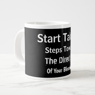 Modern Bold Black Uplifting Everyday Faith Giant Coffee Mug