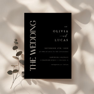 Modern Bold Black Wedding Invitation