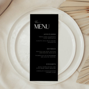 Modern Bold Black Wedding Menu