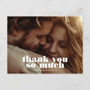 Modern Bold Black White Photo Postcard