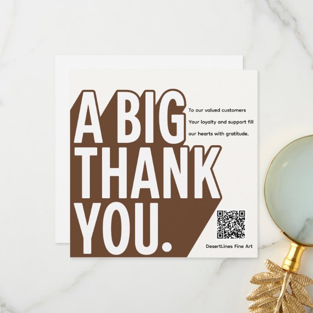 Modern Bold Black White Wedding Thank You Card (Front/Back In Situ)