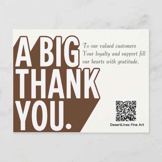 Modern Bold Black White Wedding Thank You Card (Front)