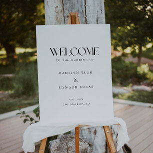 Modern Bold Black & White Wedding Welcome Foam Board
