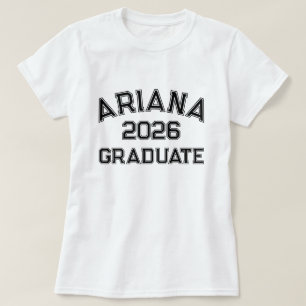 Modern Bold Block Letters Custom 2026 Graduate T-Shirt