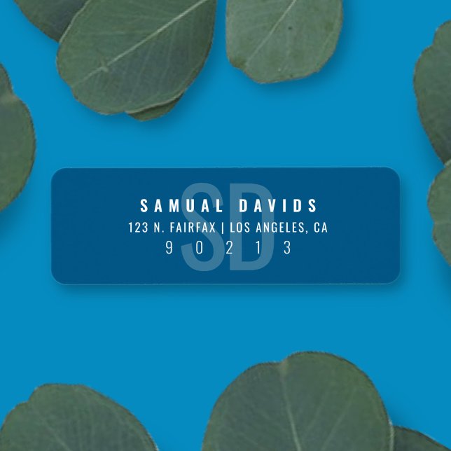 Modern Bold Blue Grey Return Address Label (Creator Uploaded)