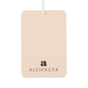 Modern Bold Blush Pink Monogram Name Air Freshener