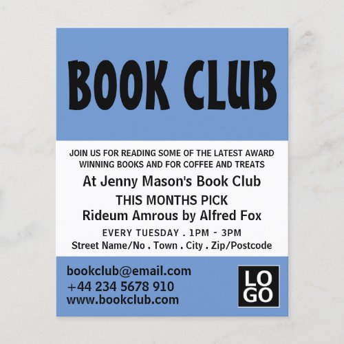 Modern Bold Book Club Advertising Flyer