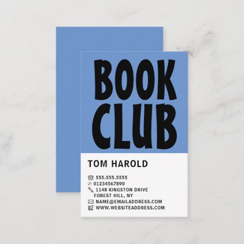 Modern Bold Book Club Business Card