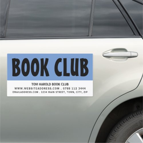 Modern Bold Book Club Car Magnet