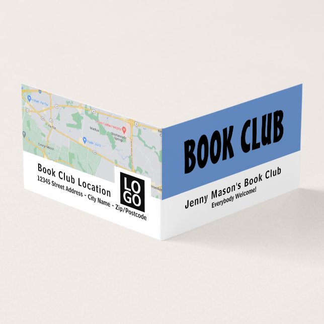 Modern Bold, Book Club Detailed Business Card (Outside)