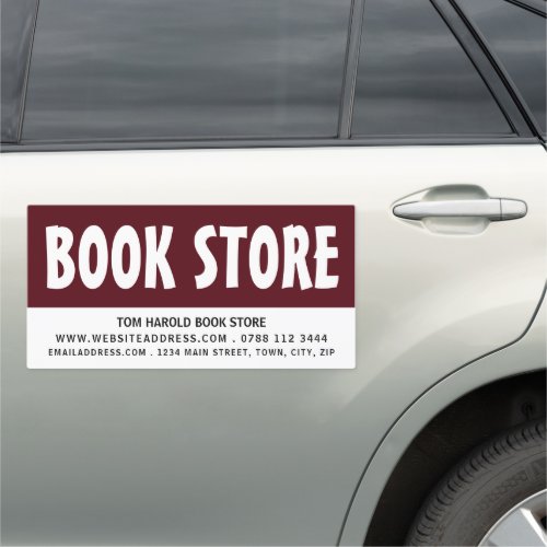 Modern Bold Book Store Car Magnet