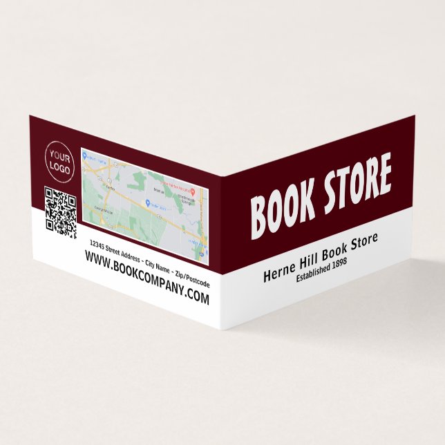 Modern Bold, Book Store Detailed Loyalty Business Card (Outside)