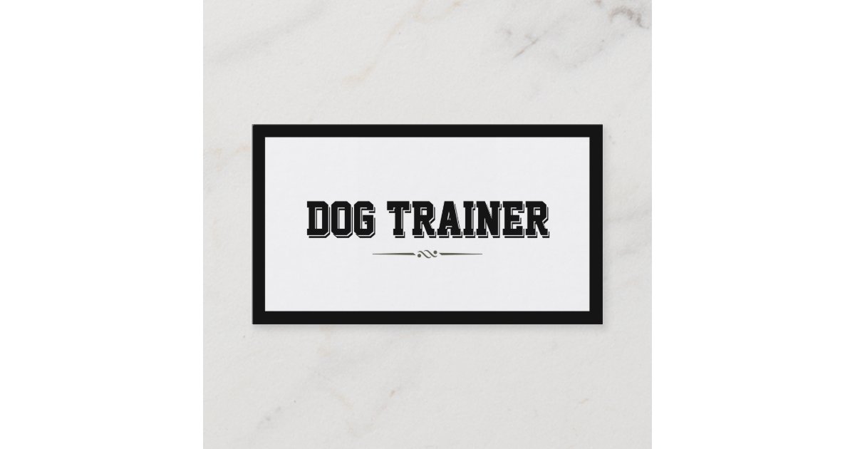 Modern Bold Border Dog Training Business Card Zazzle Com