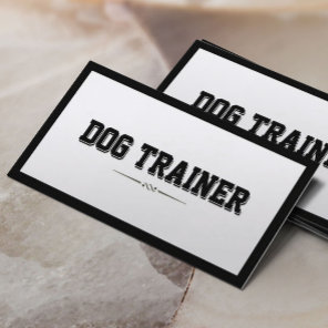 Modern Bold Border Dog Training Business Card