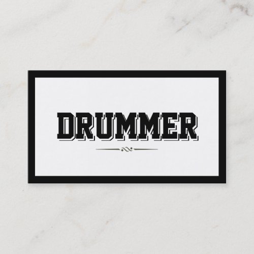 Modern Bold Border Drummer Business Card