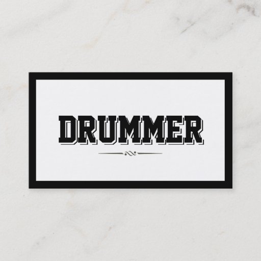 Customizable Modern Bold Border Drummer Business Card