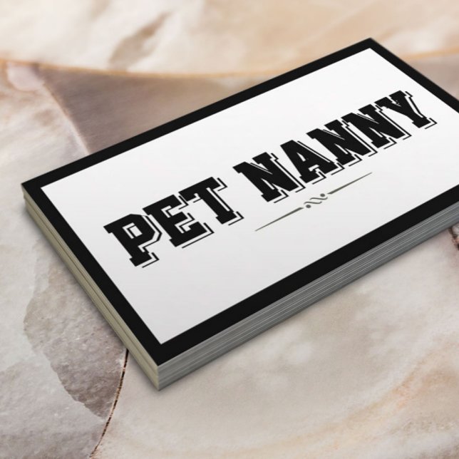 Modern Bold Border Pet Nanny Business Card (Creator Uploaded)